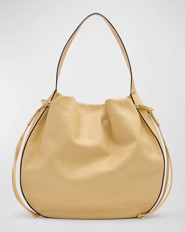 Tilda Ruched Leather Hobo Bag